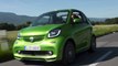 smart fortwo cabrio electric drive electric green Driving in the country