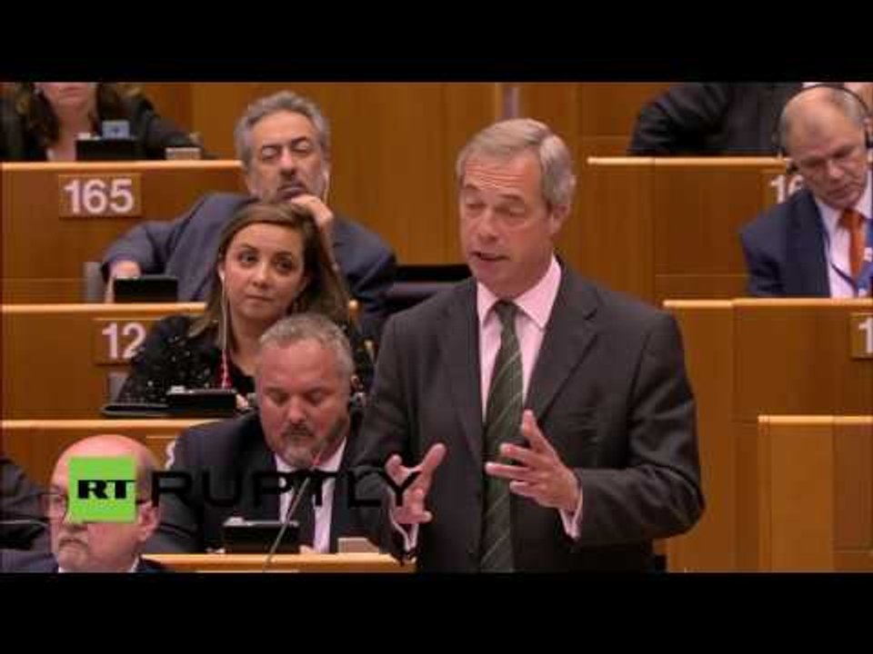 ‘You are not laughing now, are you?’ Nigel Farage at European Parliament (FULL SPEECH)