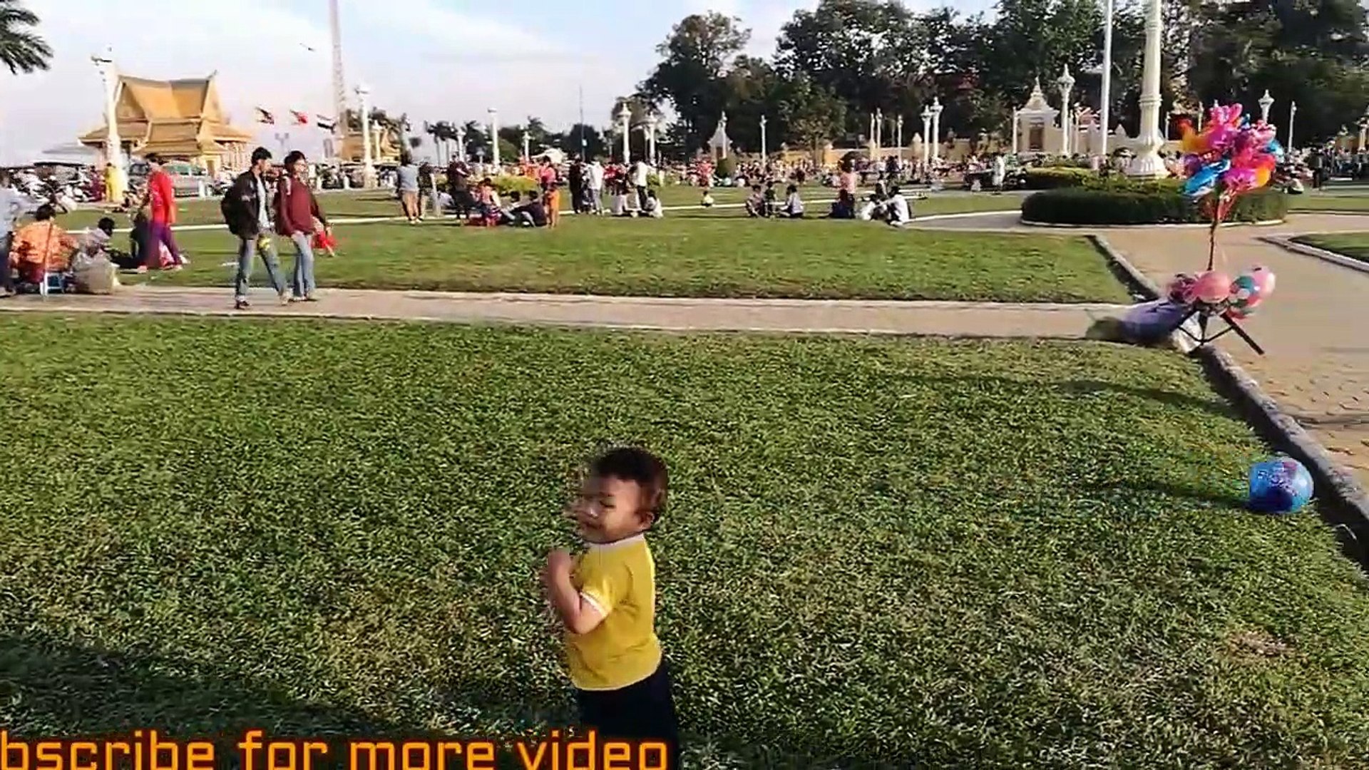 Baby kid play football in