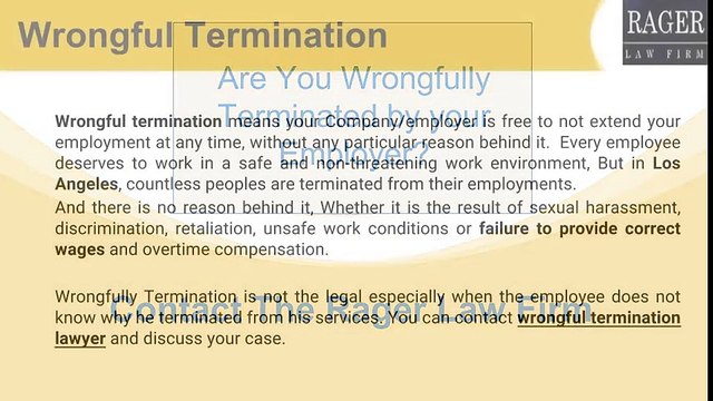 Are You Wrongfully Terminated by your Employer?