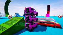 COLOR CARS on TRUCK with superheroes cartoon for kids and babies 3D animation.