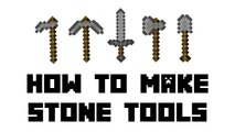 Minecraft Survival - How to Make Stone Tools(Hoe, Shovel, Axe, Pickaxe, Sword)