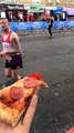 Lad offers pizza to London Marathon runners 