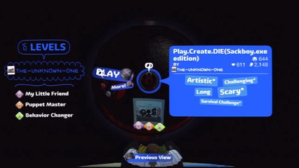 Little Big Planet 2 ★ SCARY LEVELS ★ Play.Create.DIE (Sackboy.Exe Edition)