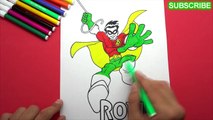 Ordenanza para colorear colores para Niños Aprender páginas vs robin