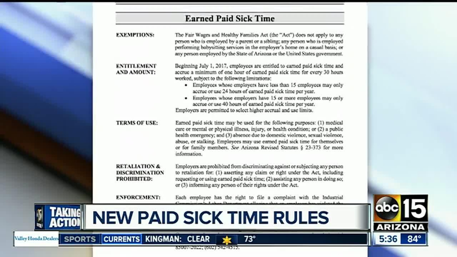 Prop 206: Paid sick leave rules starting July 1st; what you need to know