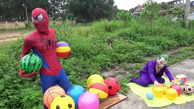 Mashas balls were crushed under car by Joker with Spiderman, Elsa | Funny Masha Video