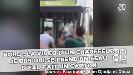 Nord: La vidéo d'un chauffeur de bus qui se prend un seau d'eau fait un carton
