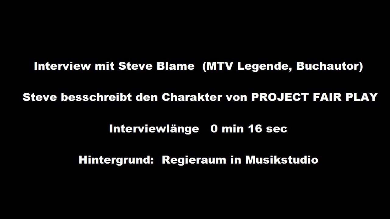 Interview Steve Blame