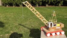 How to Make an Electric Crane with Remote Control out of Popsicle Sticks - incredible Toy-z