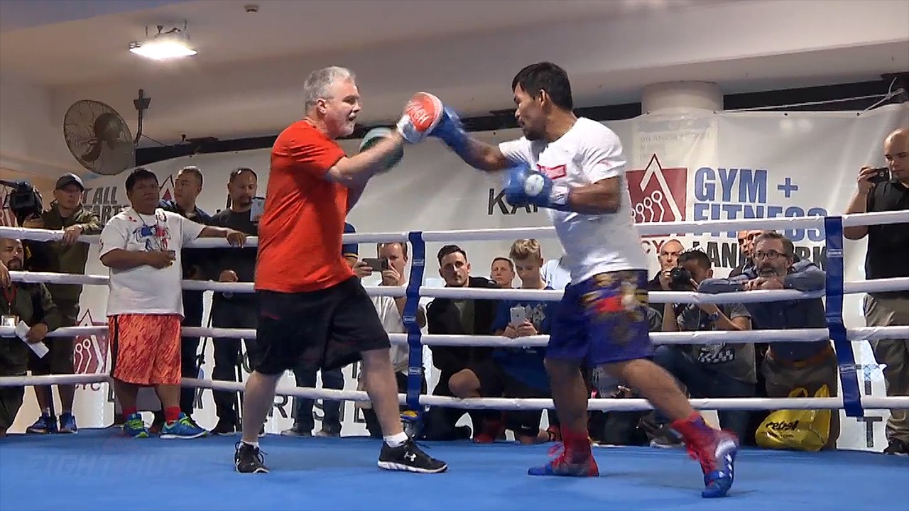 PACQUIAO ON FIRE! SPEED/POWER ON DISPLAY ON MITTS DAYS AWAY FROM JEFF HORN FIGHT!