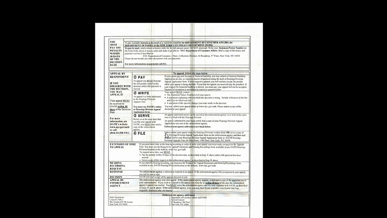 Office of trial and hearing decision appeal