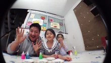 初ゲリラライブだよ♪哺乳瓶スライム遊び中！変顔　最後