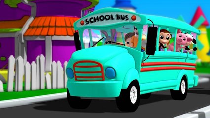The Wheels On The Bus Go Round And Round song - HeyKids Nursery Rhymes