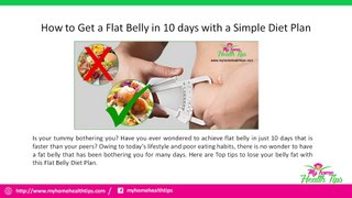 The Best Diet plan for a Flat belly with in 10 days