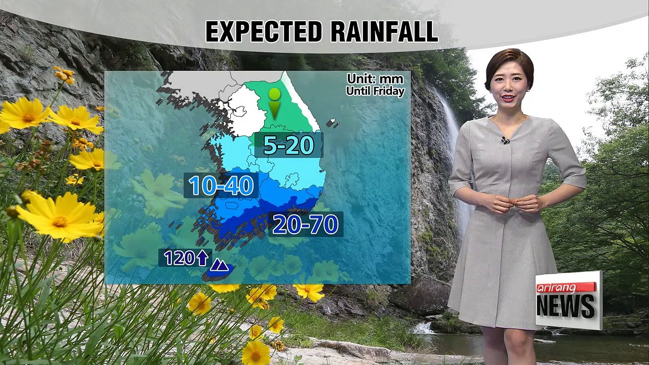 Monsoon rain on Jeju Island and southern coastal regions