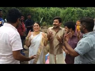 Director Ahmed Makes Fun With Hansika At Manithan Movie Location