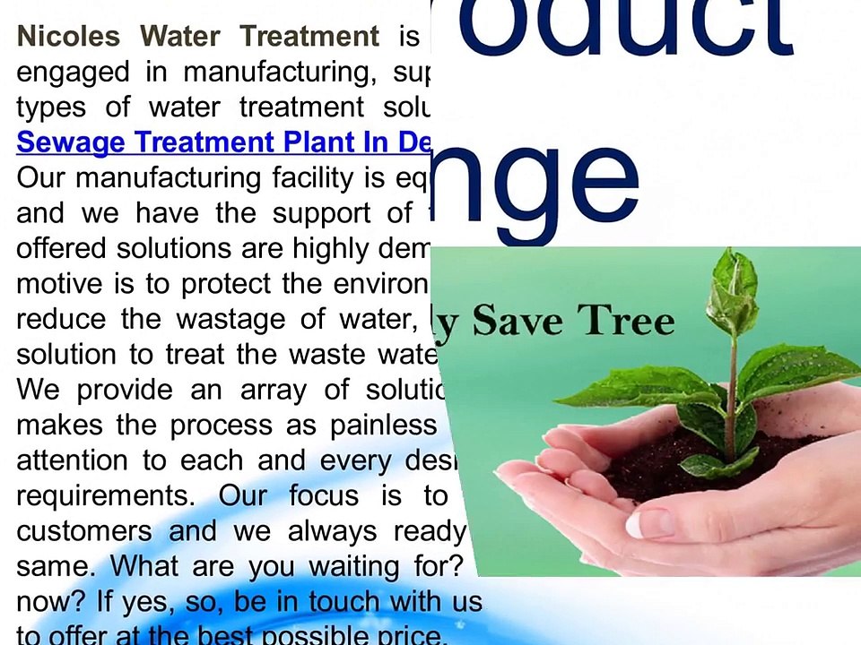 Effluent Treatment Plant In Delhi - Nicoles Water Treatment