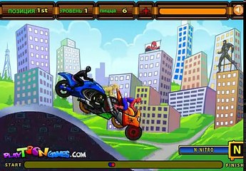 Para trailer completo hombre araña Spaydermenom en una caricatura chicos moto sobre los coches