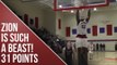 Zion Williamson Is A BEAST! 31 Points & 18 Rebounds | RAW HIGHLIGHTS