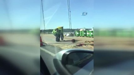 15 Temmuz Şehitler Köprüsü'nde Çalışan İşçiler Halay Çekerek Eğlendi