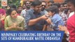 Nivin Pauly Celebrating birthday On The Sets Of 'Njandukalude Nattil Oridavela'