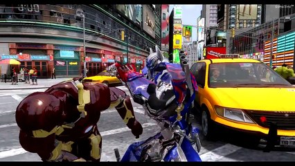 OPTIMUS PRIME (BIG) VS IRON MAN (MARK VII) - EPIC BATTLE (TRANSFORMER AUTOBOT VS MARVEL SU