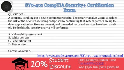 Free SY0-401 Practice Test Questions (PDF & Engine)