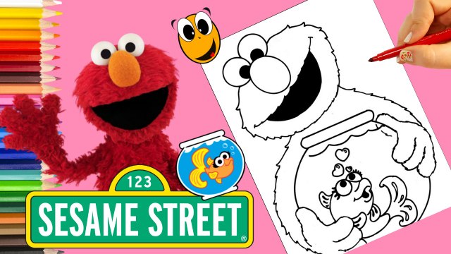 Coloring Elmo Sesame Street Coloring Book kokicute Crayola Markers colored pencils KOKI DISNEY TOYS
