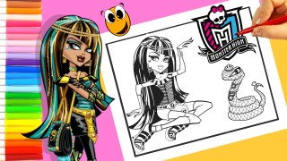 Coloring Monster High Cleo de Nile crayola glitter colorear dibujos con rotuladores colored markers