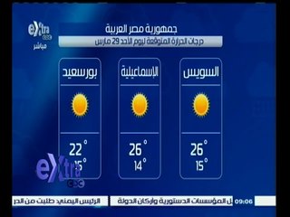#غرفة_الأخبار | حالة الطقس ودرجات الحرارة ليوم 29 مارس 2015