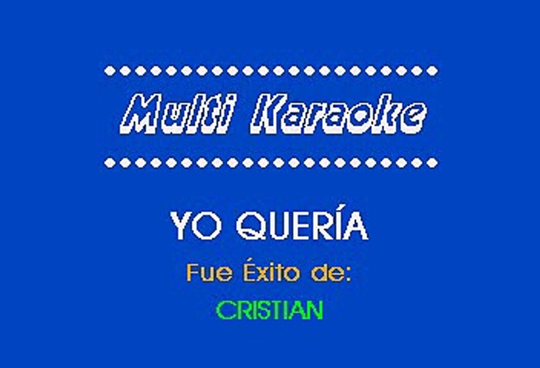 Cristian Castro - Yo queria (Karaoke)