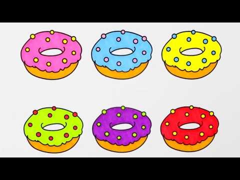 Cake Coloring Pages with Beautifu Candles Videos for Kids with Colored Markers 2017