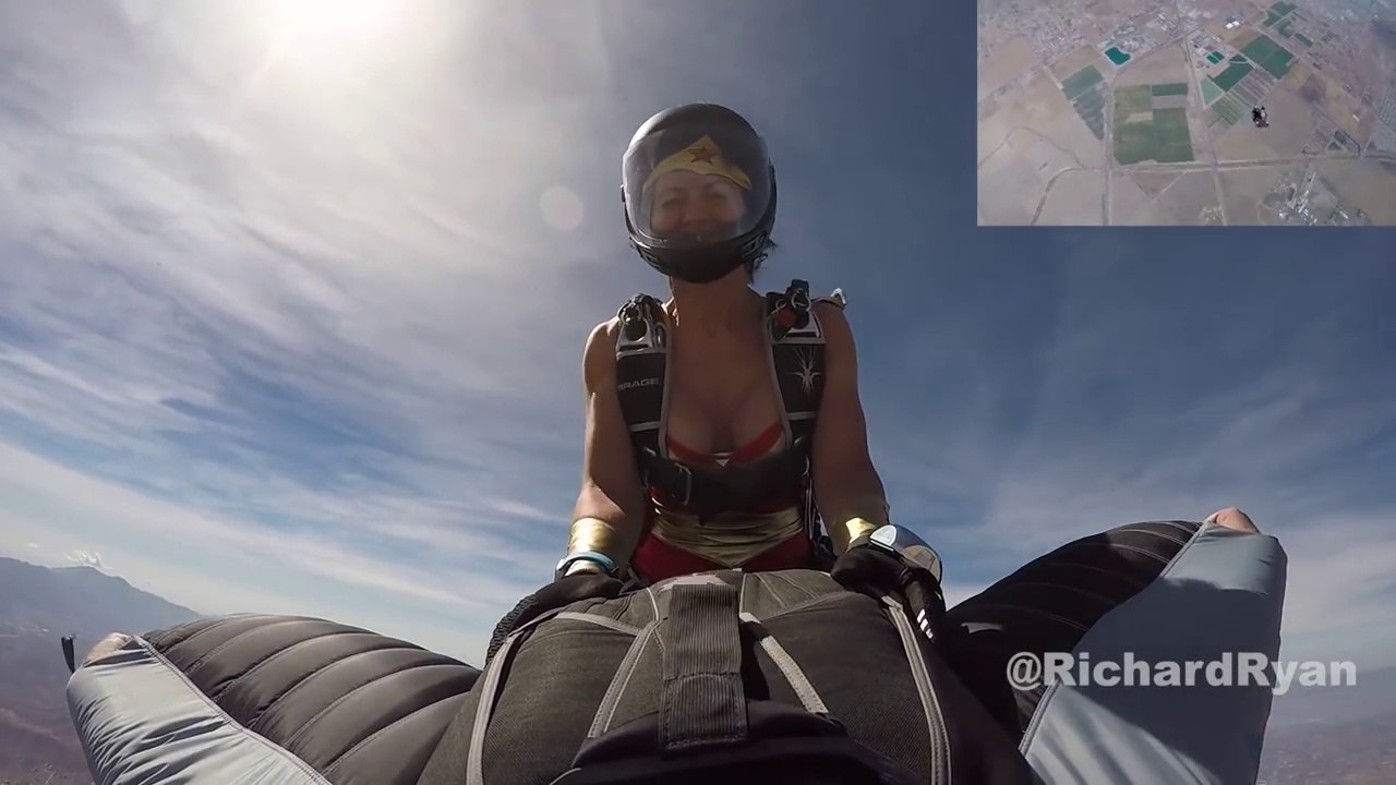 Girl Trying Wingsuit