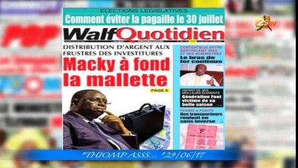 REVUE DE PRESSE DU 29 JUIN 2017
