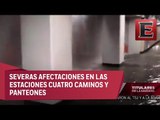 “Cascadas” en la Línea 2 del Metro por intensas lluvias