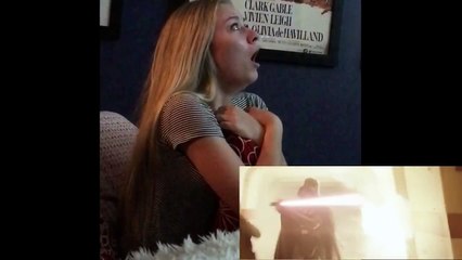 Girl loses her mind to Rogue One Vader Scene Best reaction ever