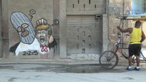 Un grafiti de Trump decapitado 