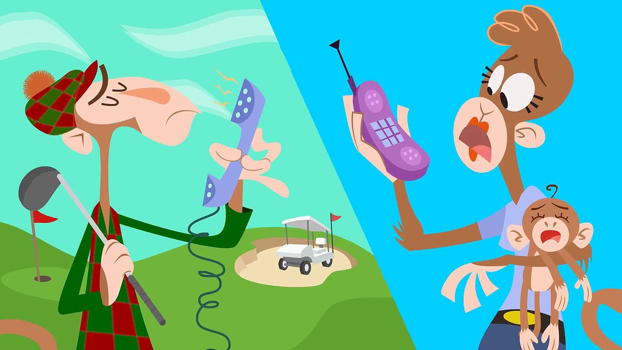 5 little monkeys jumping on the bed - English song for children with Russian subtitles,Animated cartoons movies 2017