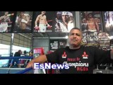 Robert Garcia Watching Misael Rodriguez Sparr EsNews Boxing