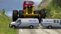 Coches aplastar machaca en coche Gigantes máquinas ruedas beamng 4