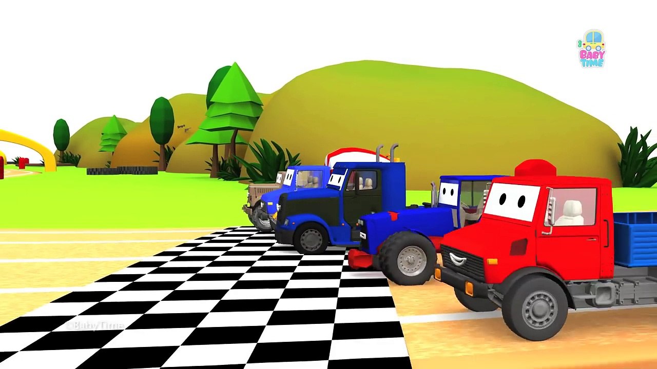 Heavy Vehicles Racing   Truck Racing for Kids  Construction Vehicles Racing - Baby Time