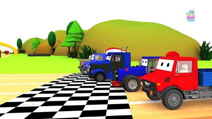 Heavy Vehicles Racing   Truck Racing for Kids  Construction Vehicles Racing - Baby Time
