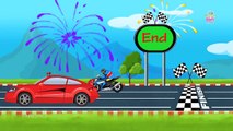 Sports Car Vs Sports Bike   Super Bikes & Car Racing for Kids   Kids Racing Videos - Baby Time