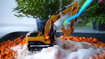 Construction Vehicles for Kids. Car Wash. Excavator, Сoncrete mixer, Dump Truck