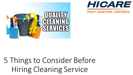 5 Things to Consider Before Hiring Cleaning Service