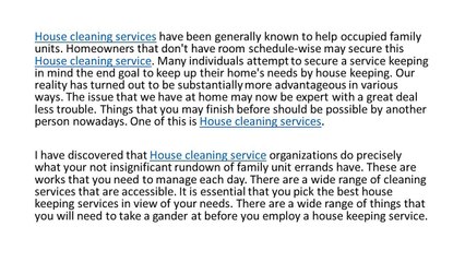 How To Choose an Appropriate House cleaning services