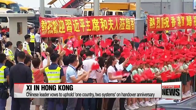 China's Xi in Hong Kong, vows to uphold one country two systems