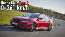 0-261 New Honda Civic Type R 2018 acceleration