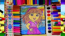 Zèbre coloration pour enfants à Apprendre les couleurs peindre et main couleur avec aquarelle